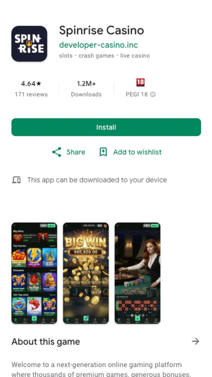 Spinrise Casino app